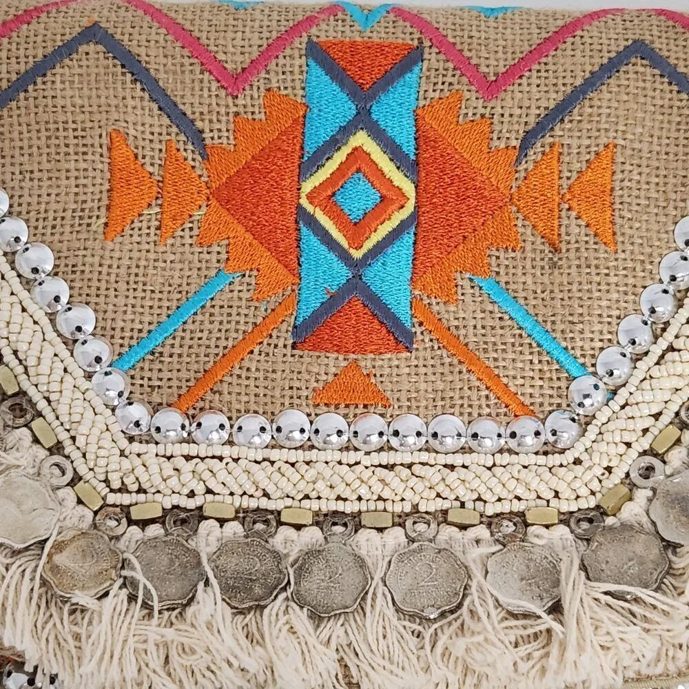 Antik Kraft Boho Tribal Embroidered Clutch Bag